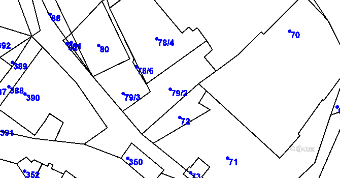 Parcela st. 79/2 v KÚ Dlouhé na Moravě, Katastrální mapa