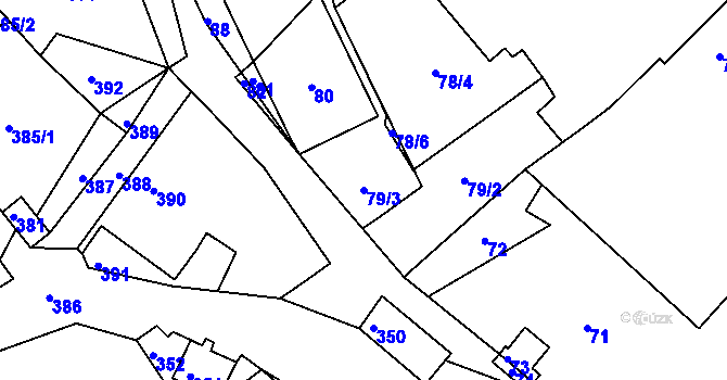 Parcela st. 79/3 v KÚ Dlouhé na Moravě, Katastrální mapa