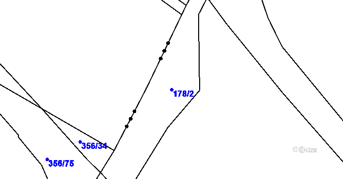 Parcela st. 178/2 v KÚ Dlouhé Dvory, Katastrální mapa