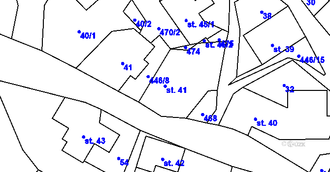 Parcela st. 41 v KÚ Benkov, Katastrální mapa