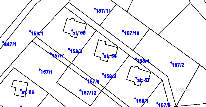 Parcela st. 56 v KÚ Benkov, Katastrální mapa