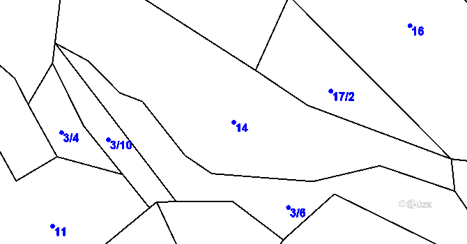 Parcela st. 14 v KÚ Benkov, Katastrální mapa