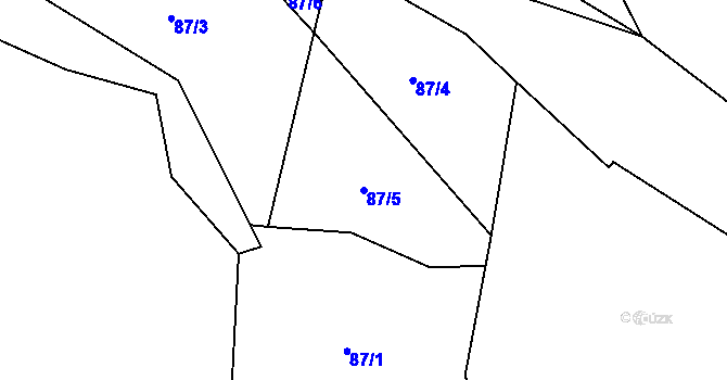 Parcela st. 87/5 v KÚ Benkov, Katastrální mapa