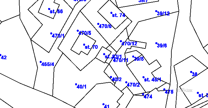 Parcela st. 83/1 v KÚ Benkov, Katastrální mapa