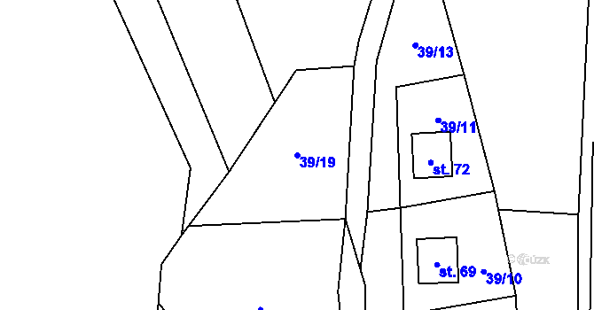 Parcela st. 39/19 v KÚ Benkov, Katastrální mapa