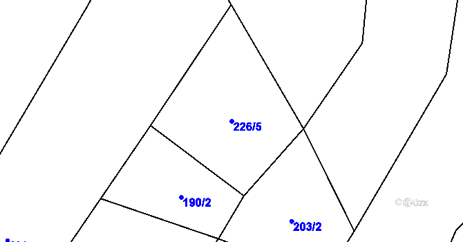 Parcela st. 226/5 v KÚ Dlouhomilov, Katastrální mapa