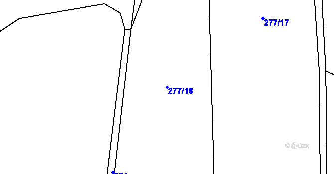 Parcela st. 277/18 v KÚ Dlouhomilov, Katastrální mapa