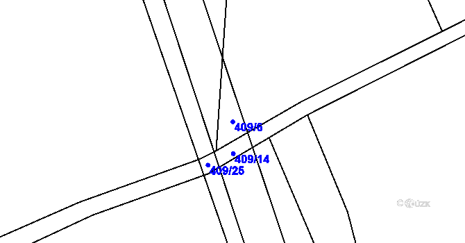 Parcela st. 409/6 v KÚ Dlouhomilov, Katastrální mapa