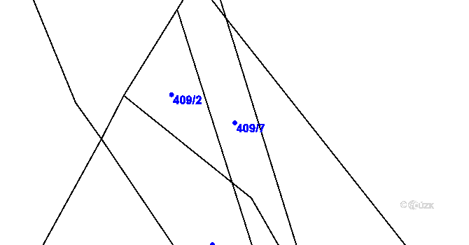 Parcela st. 409/7 v KÚ Dlouhomilov, Katastrální mapa