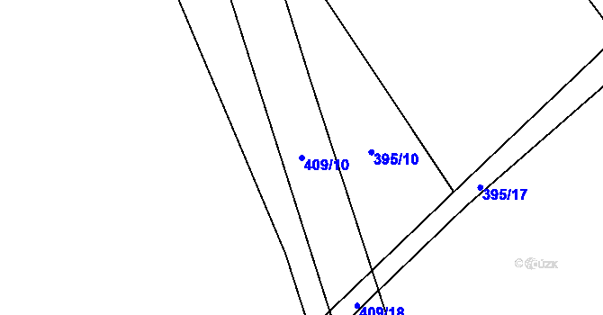 Parcela st. 409/10 v KÚ Dlouhomilov, Katastrální mapa