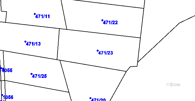 Parcela st. 471/23 v KÚ Dlouhomilov, Katastrální mapa