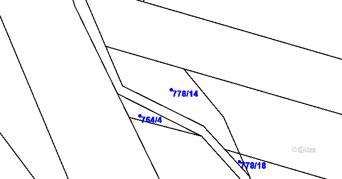 Parcela st. 778/14 v KÚ Dlouhomilov, Katastrální mapa
