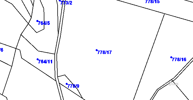 Parcela st. 778/17 v KÚ Dlouhomilov, Katastrální mapa
