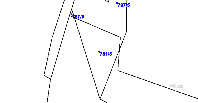 Parcela st. 781/5 v KÚ Dlouhomilov, Katastrální mapa