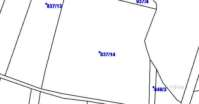 Parcela st. 837/14 v KÚ Dlouhomilov, Katastrální mapa