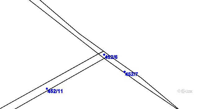 Parcela st. 452/6 v KÚ Dlouhý Most, Katastrální mapa