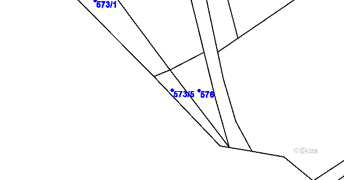 Parcela st. 573/5 v KÚ Dlouhý Most, Katastrální mapa