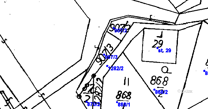 Parcela st. 907/3 v KÚ Dlouhý Most, Katastrální mapa