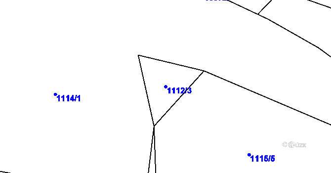 Parcela st. 1112/3 v KÚ Dlouhý Most, Katastrální mapa