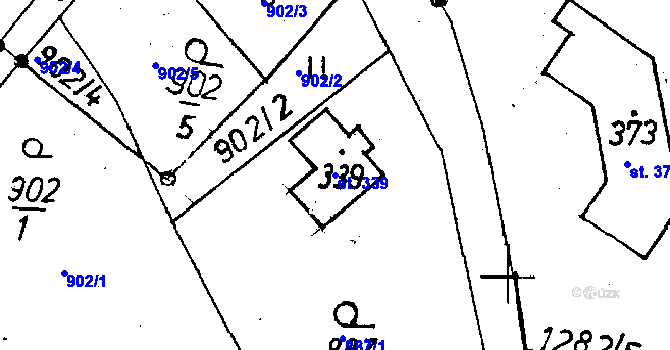 Parcela st. 339 v KÚ Dlouhý Most, Katastrální mapa