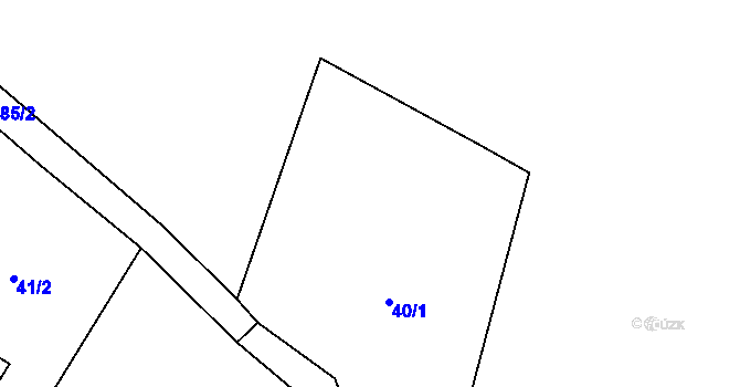 Parcela st. 40/1 v KÚ Javorník u Dlouhého Mostu, Katastrální mapa