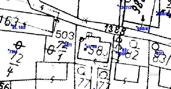 Parcela st. 58 v KÚ Dlouhý Újezd, Katastrální mapa