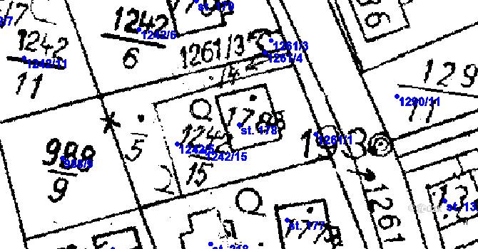 Parcela st. 178 v KÚ Dlouhý Újezd, Katastrální mapa
