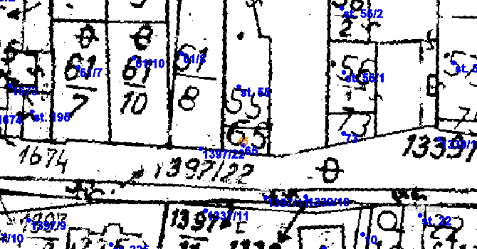 Parcela st. 65 v KÚ Dlouhý Újezd, Katastrální mapa