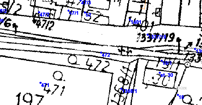 Parcela st. 472 v KÚ Dlouhý Újezd, Katastrální mapa