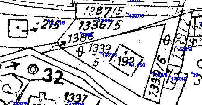 Parcela st. 1339/5 v KÚ Dlouhý Újezd, Katastrální mapa