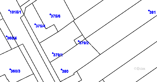 Parcela st. 379/2 v KÚ Dluhonice, Katastrální mapa