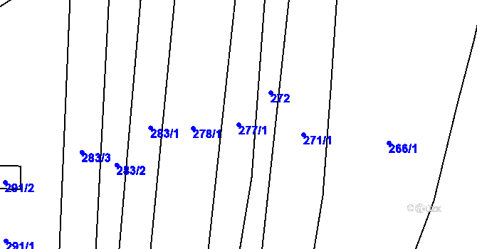 Parcela st. 277/1 v KÚ Dluhonice, Katastrální mapa