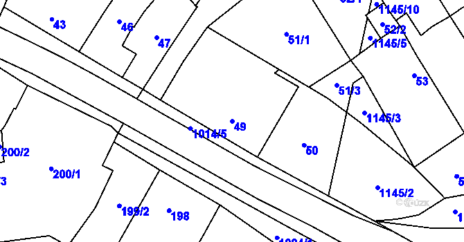 Parcela st. 49 v KÚ Dluhonice, Katastrální mapa