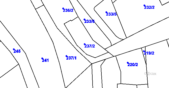 Parcela st. 237/2 v KÚ Dluhonice, Katastrální mapa