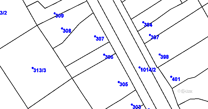 Parcela st. 306 v KÚ Dluhonice, Katastrální mapa