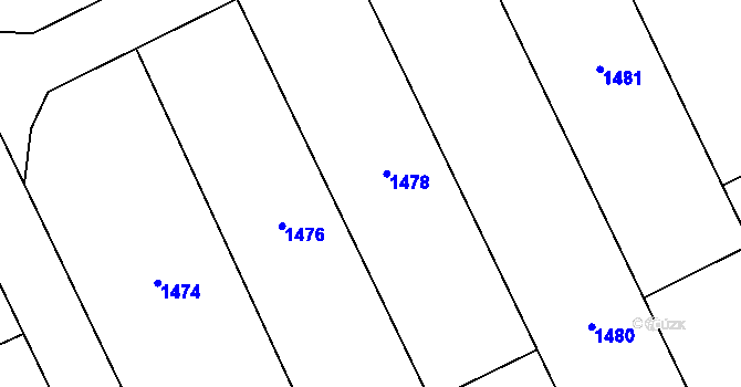 Parcela st. 345/19 v KÚ Dluhonice, Katastrální mapa