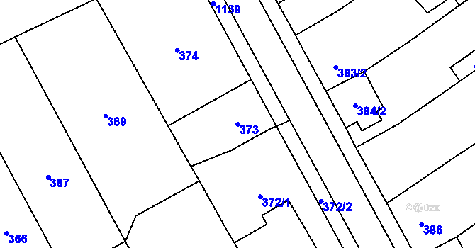 Parcela st. 373 v KÚ Dluhonice, Katastrální mapa