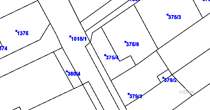 Parcela st. 375/4 v KÚ Dluhonice, Katastrální mapa