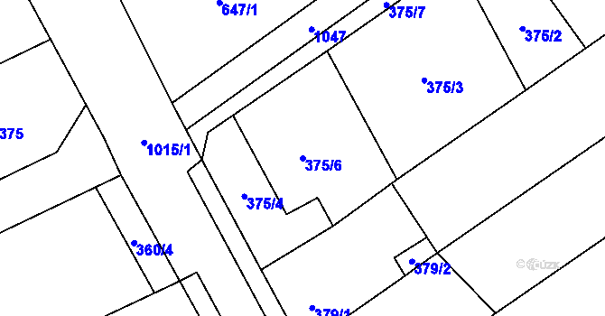 Parcela st. 375/6 v KÚ Dluhonice, Katastrální mapa