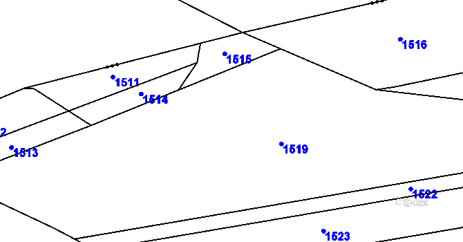Parcela st. 708/3 v KÚ Dluhonice, Katastrální mapa
