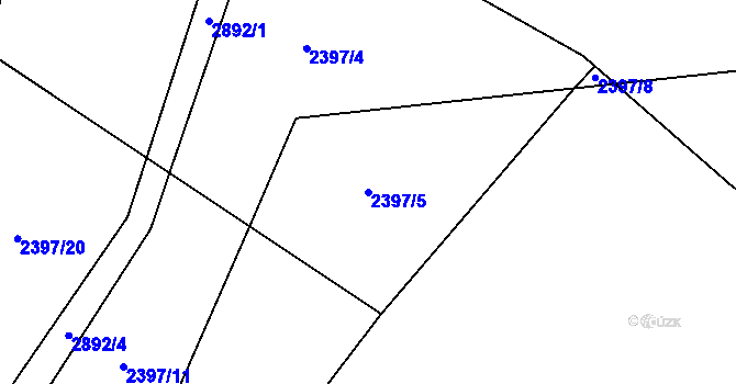 Parcela st. 2397/5 v KÚ Dmýštice, Katastrální mapa