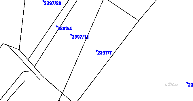 Parcela st. 2397/7 v KÚ Dmýštice, Katastrální mapa