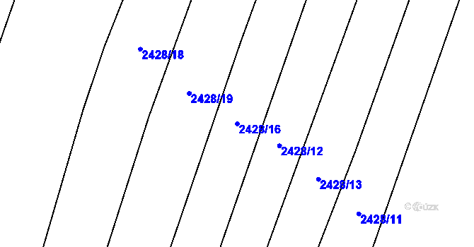 Parcela st. 2428/16 v KÚ Dmýštice, Katastrální mapa