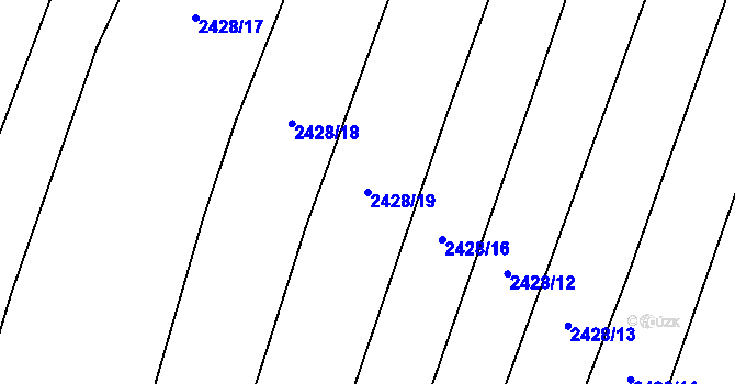 Parcela st. 2428/19 v KÚ Dmýštice, Katastrální mapa