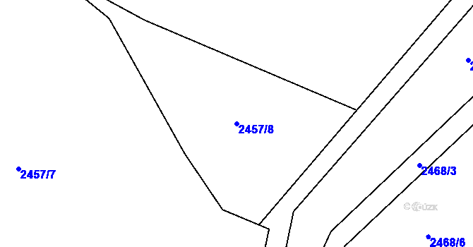 Parcela st. 2457/8 v KÚ Dmýštice, Katastrální mapa