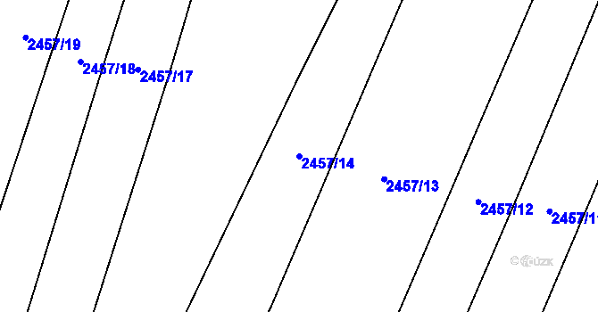 Parcela st. 2457/14 v KÚ Dmýštice, Katastrální mapa