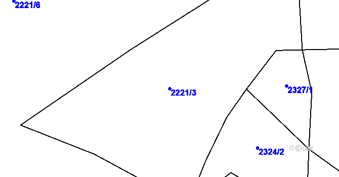 Parcela st. 2221/3 v KÚ Dmýštice, Katastrální mapa