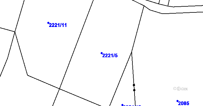 Parcela st. 2221/5 v KÚ Dmýštice, Katastrální mapa