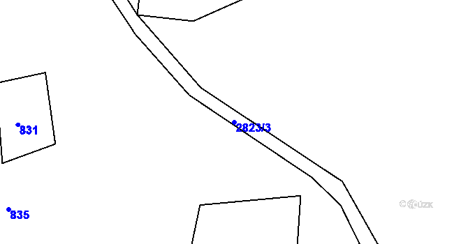 Parcela st. 2823/3 v KÚ Dmýštice, Katastrální mapa