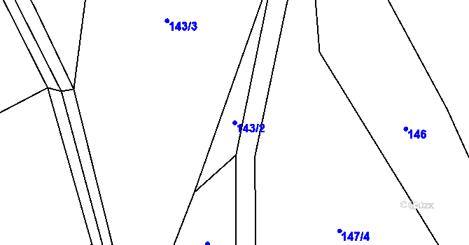 Parcela st. 143/2 v KÚ Klisín, Katastrální mapa